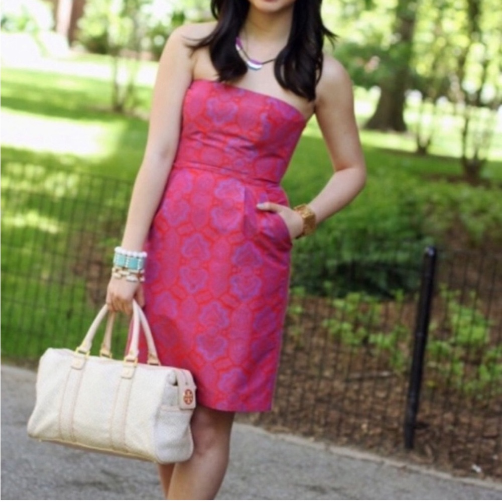 J. Crew Ella Medallion Paisley‎ Strapless Dress Size 4 NWT